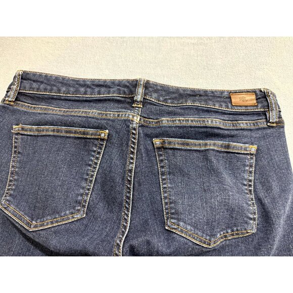 Lauren Ralph Lauren Curvy Jeans Modren Straight Leg Mid Rise Blue Women Size 12P - Picture 9 of 11